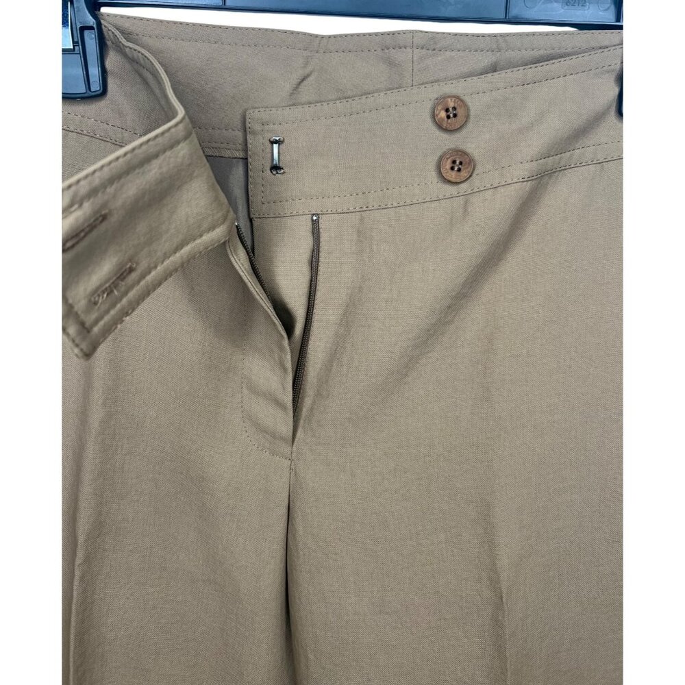 Anne Klein Womens Nutmeg Crinklette Straight Leg Pants Size 2P - Picture 11 of 15